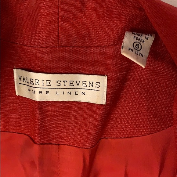 Vintage Red Linen Blazer 90s Size 8 - Picture 3 of 5